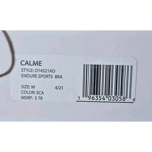 Calme Womens Endure Sports Bra Scarlet Red Size Medium NWT - Picture 9 of 10